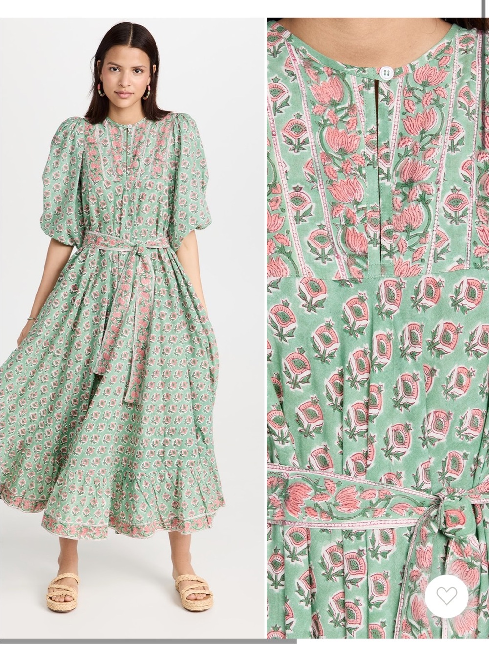 Marea by Liz Joy Mint Green Block Print House Dress